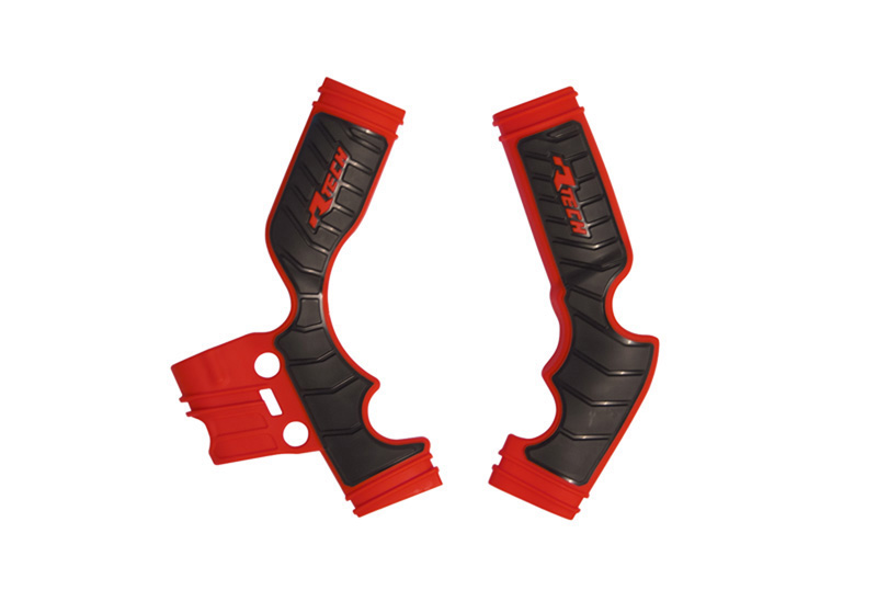 RTech Bi-Material Frame Protectors for GasGas MC 65 Bikes (2021-2024) - (GasGas Red/Black)