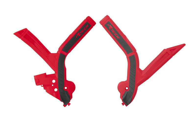 RTech Bi-Material Frame Protectors for Beta RR Bikes (2024) - (Red/Black)
