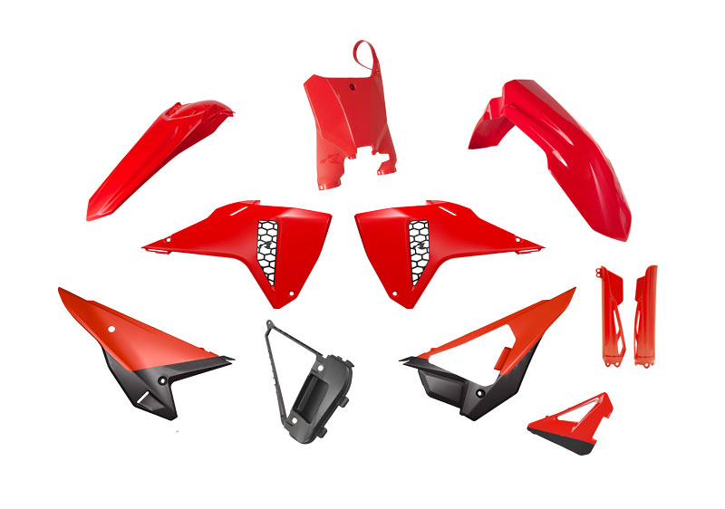 RTech Revolution Plastic Kit for Honda CRF-R and CRF-RWE Bikes (2025) - 7 PCS - (CRF Red/Black)