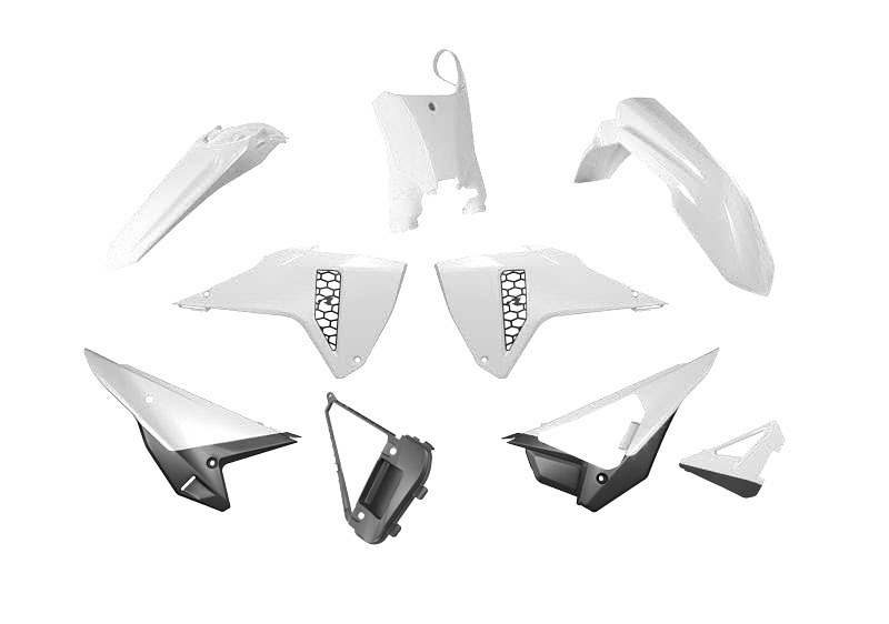 RTech Plastic Kit for Honda CRF-R and CRF-RWE Bikes (2025) - 6 PCS - (White/Black)