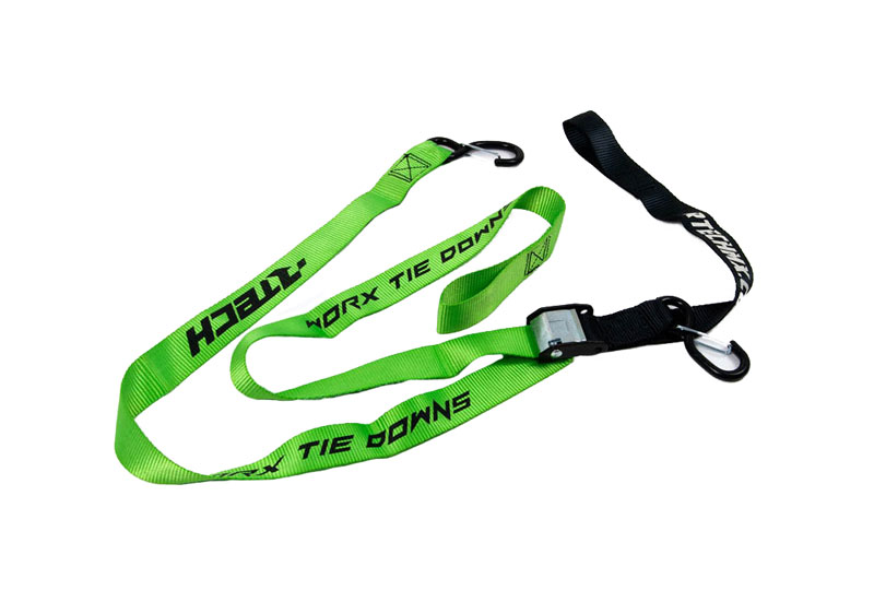 RTech Tie Down Strap with Safety Lock (1,200 lbs Load Limit) - 1.5in x 6.5ft - (Green)