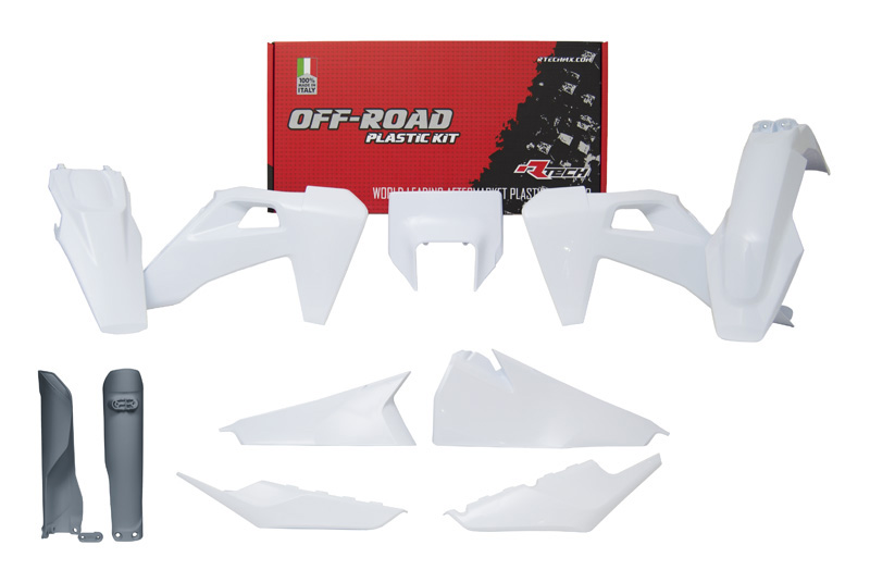 RTech Plastic Kit for Husqvarna TE and FE Bikes (2020-2023) - 7 PCS - (White)