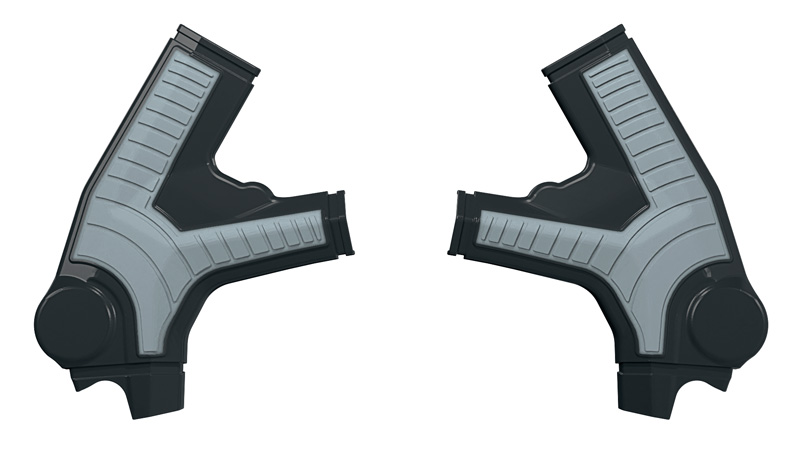 RTech Bi-Material Frame Protectors for SUR-RON Ultra Bee Bikes (2023-2025) - (Black/Quantum Grey)