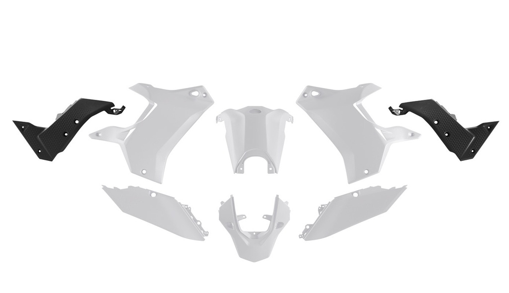 RTech Revolution Plastic Kit for Yamaha T7 Bikes (2019-2024) - 7 PCS - (White/Black) 