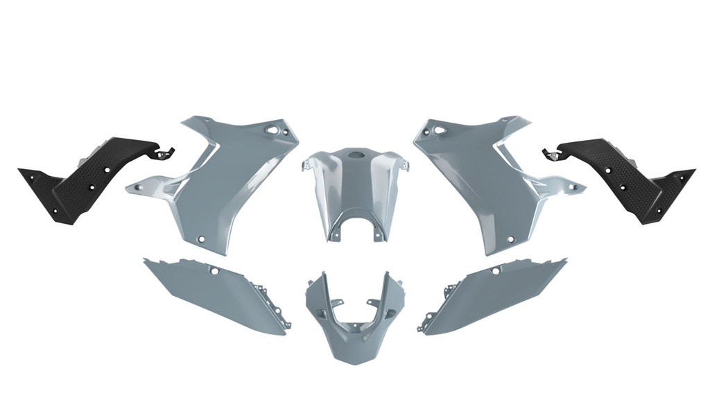 RTech Revolution Plastic Kit for Yamaha T7 Bikes (2019-2024) - 7 PCS - (Light Grey/Black)