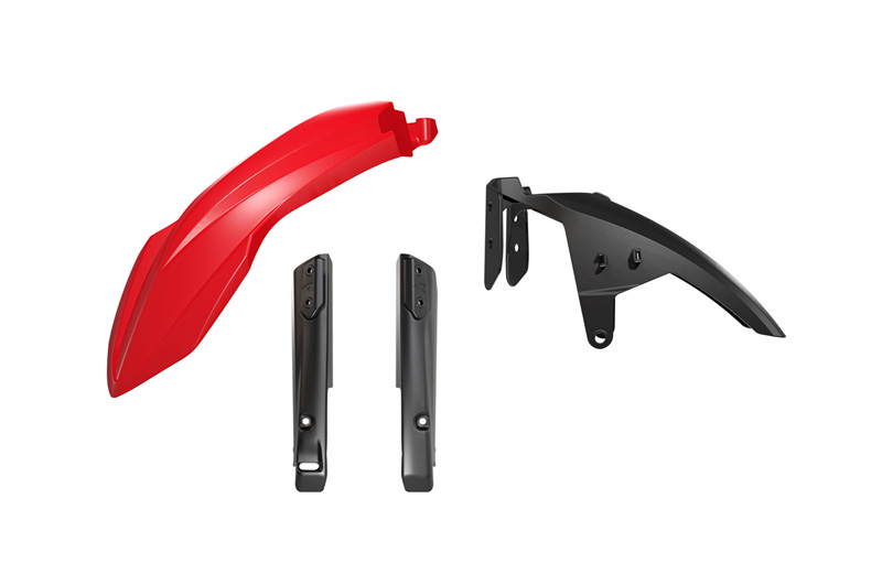 RTech Fender and Fork Guard Kit for Yamaha T7 Bikes (2019-2024) - 3 PCS - (Red/Black) 