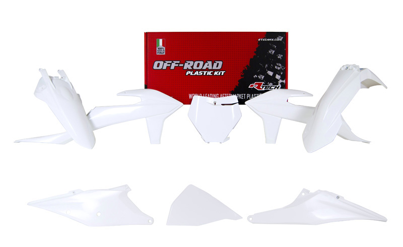 RTech Plastic Kit for KTM SX/SXF/XC/XCF Bikes (2019-2022) - 6 PCS - (White)