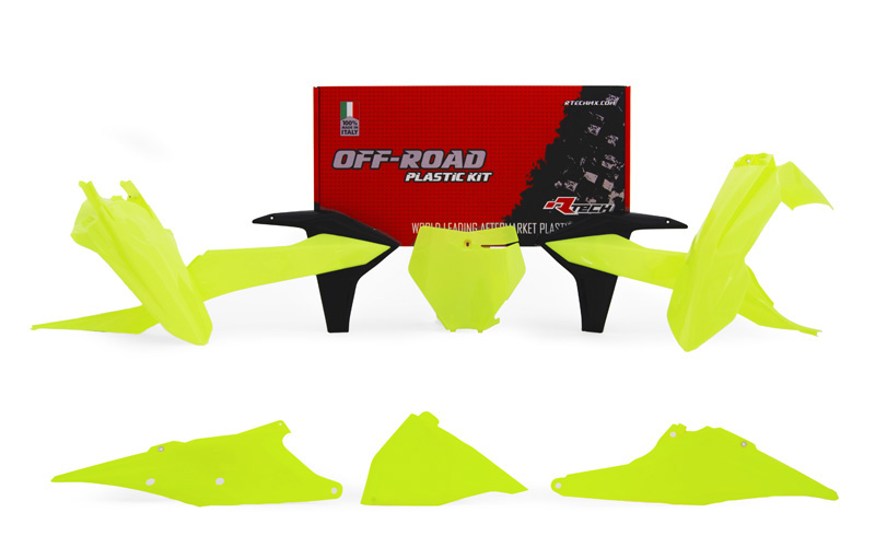 RTech Plastic Kit for KTM SX/SXF/XC/XCF Bikes (2019-2022) - 6 PCS - (Neon Yellow)