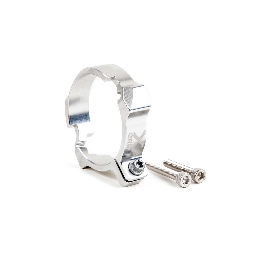 X-Grip Exhaust Flange Guard for KTM, GasGas, and Husqvarna Bikes (2017-2021) - (Silver)