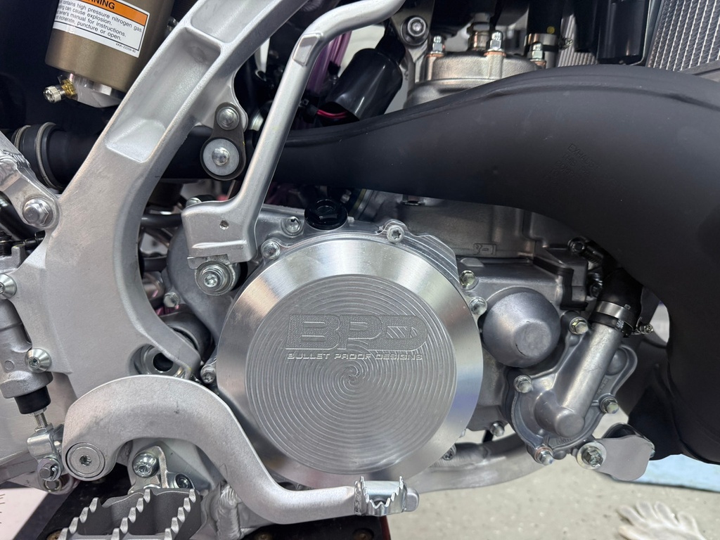 Bullet Proof Designs Clutch Cover for Fantic and Yamaha Bikes (1999-2025) - (Silver)