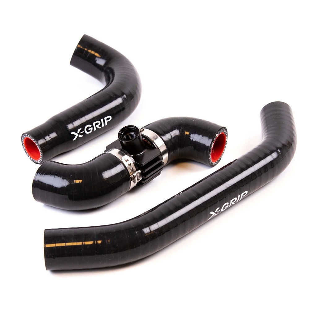 X-Grip Silicone Radiator Hoses for KTM, Husqvarna, and GasGas 250-300 Bikes (2023-Up) - (Black)
