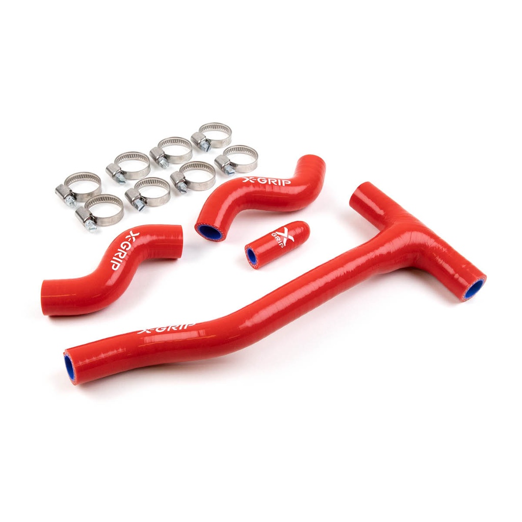 X-Grip Silicone Radiator Hoses for Beta RR 350-480 Bikes (2020-Up) - (Red)