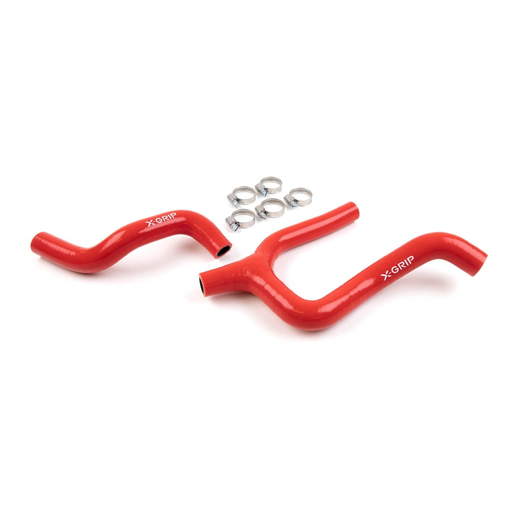 X-Grip Silicone Radiator Hoses for KTM, Husqvarna, and GasGas 350 Bikes (2019-2023) - (Red)