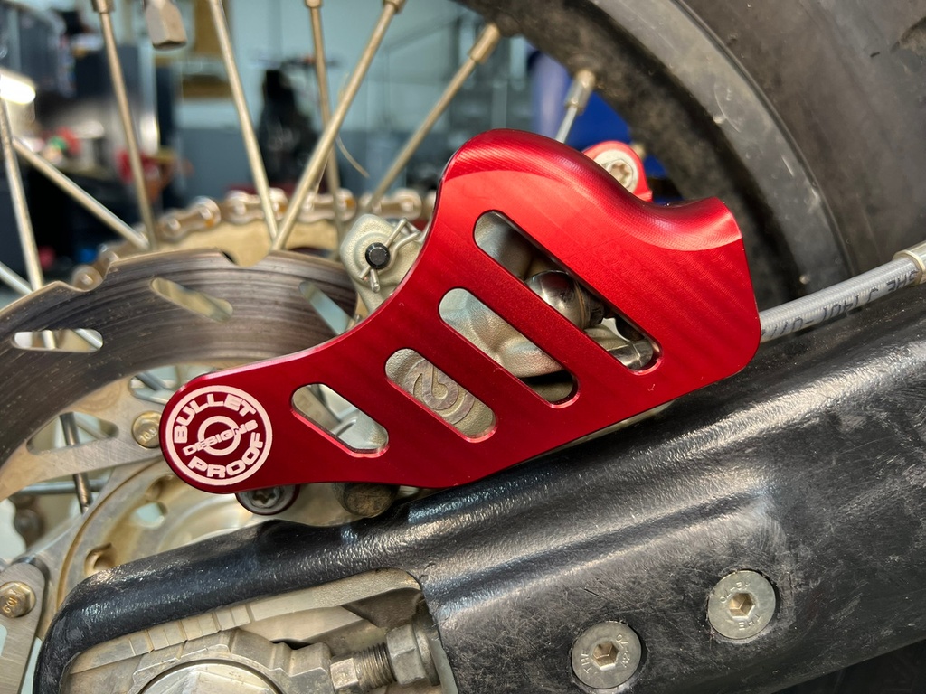 Bullet Proof Designs Rear Brake Caliper Guard (Red)