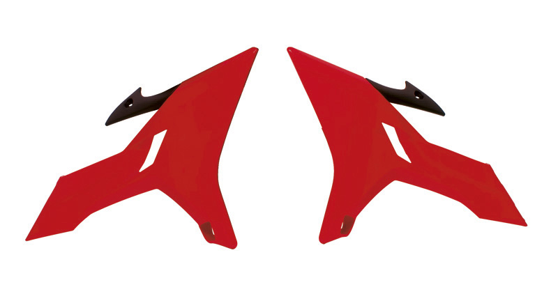 RTech YZ Revolution Radiator Scoops for Yamaha YZ & YZ-X (2015–2022) - (Ducati Neon Red / Black)