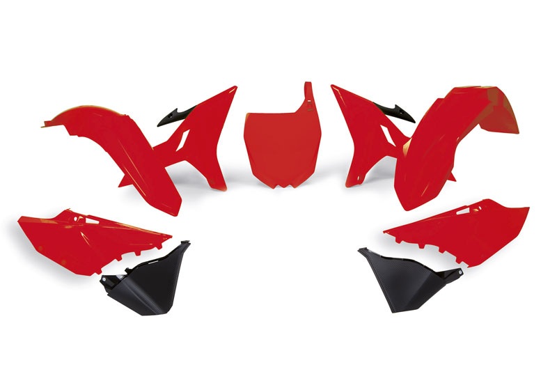 RTech Revolution Plastic Kit for Yamaha WR/YZ/YZ-X Models (2002 to 2022) - 6 PCS - (Ducati Neon Red / Black)