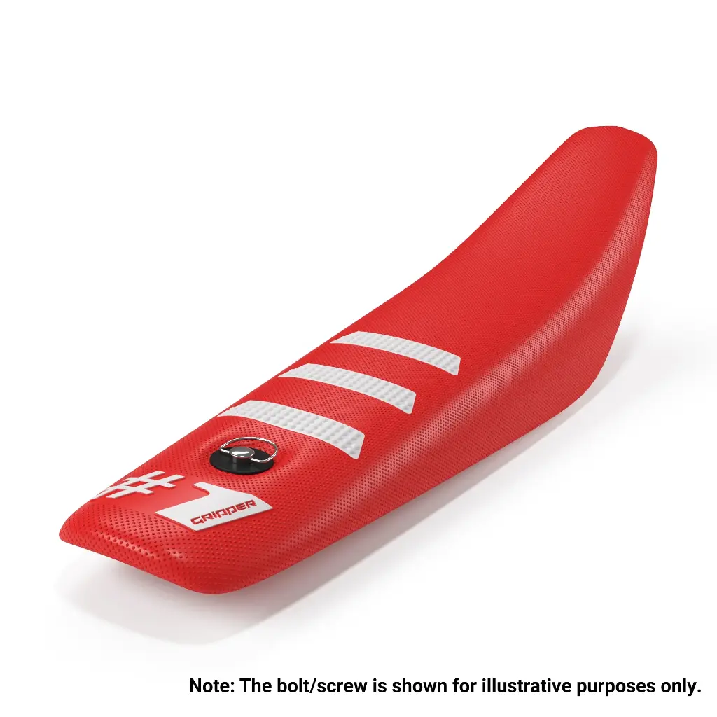 #1 Gripper Mini Light Rib Seat Cover for 50-65cc Youth Bikes (Red/White)