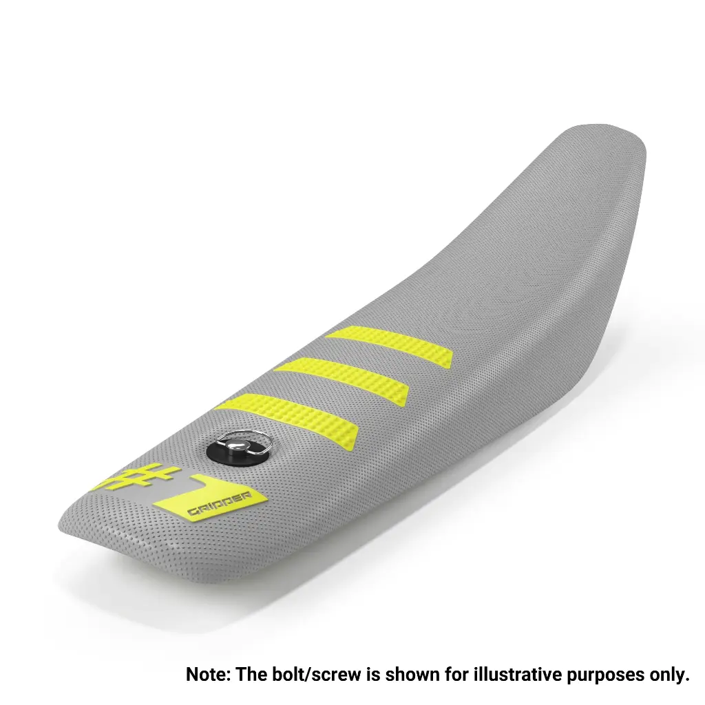 #1 Gripper Mini Light Rib Seat Cover for 50-65cc Youth Bikes (Light Grey/Neon Yellow)