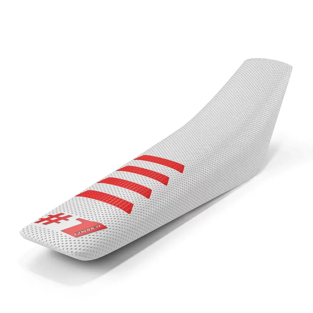 #1 Gripper Ribbed Universal Seat Cover (White/Red)