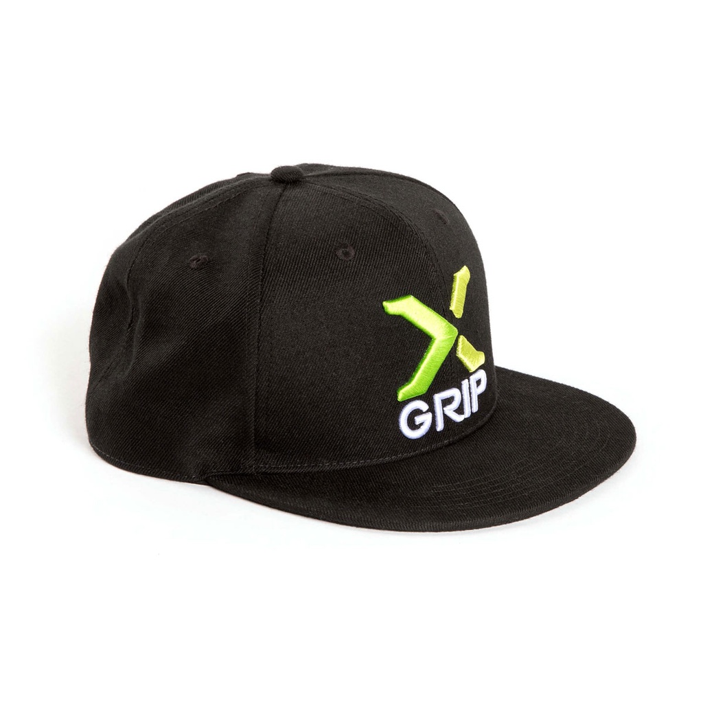 X-Grip Cap V2 Snapback Hat with 3D Logo (Black)