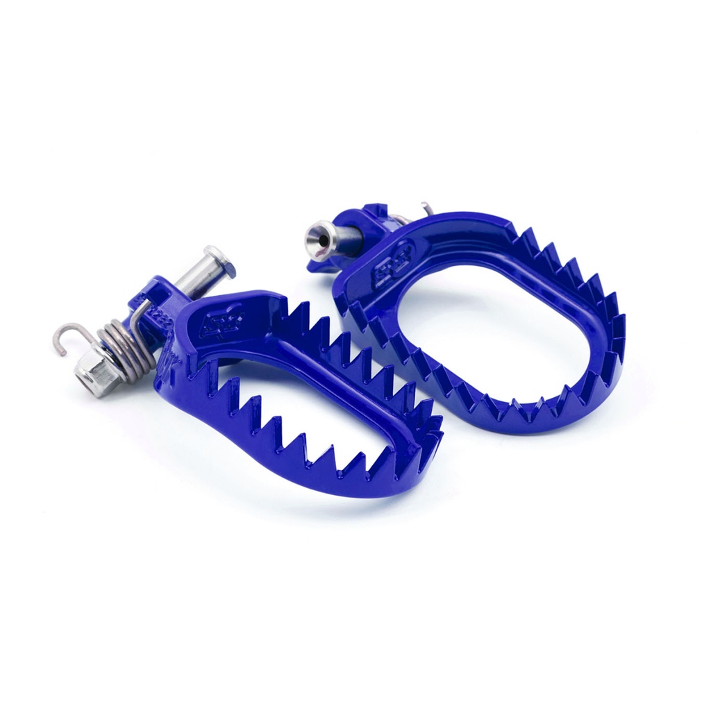S3 Punk Steel Footpegs for Aprilia, Beta, Fantic, GasGas, Husaberg, Husqvarna, Kove, KTM, Rieju, and Yamaha Bikes (2005–2025) – (Blue)