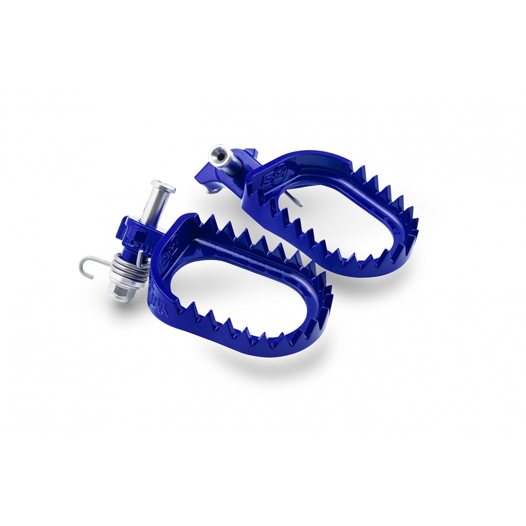 S3 Low-Back Punk Steel Footpegs for Sherco Bikes (2010-2025) - (Blue)