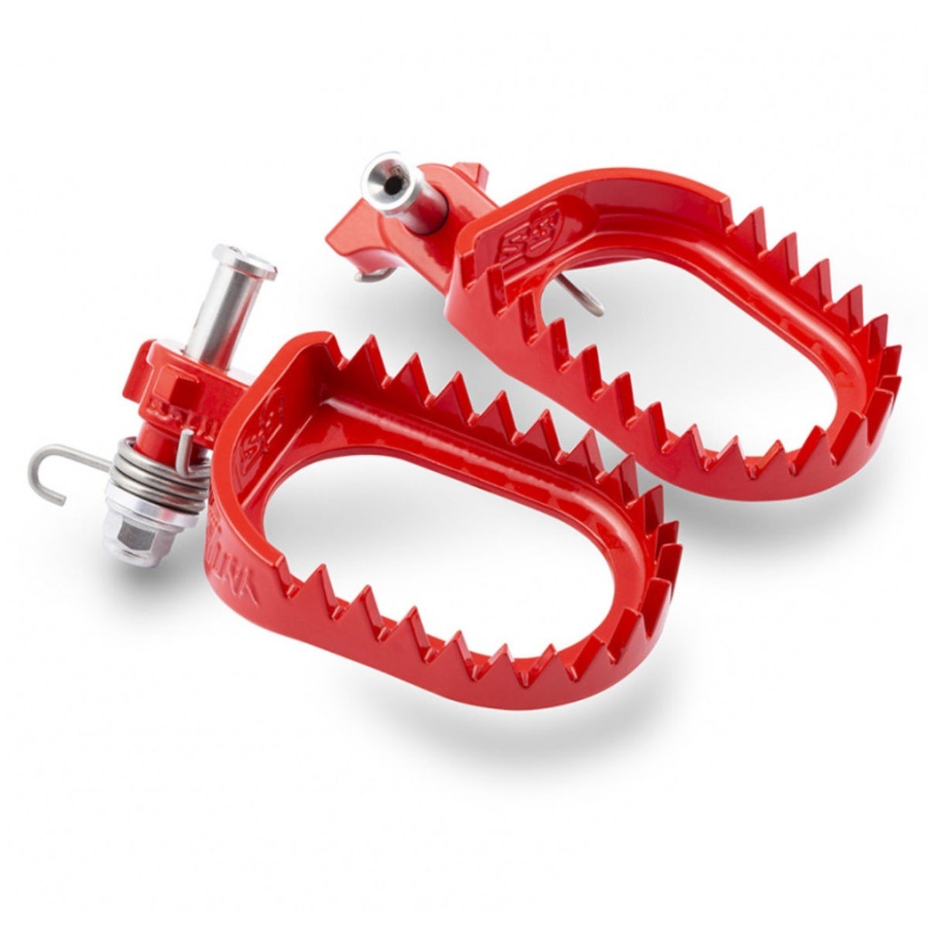 S3 Low-Back Punk Steel Footpegs for Sherco Bikes (2010-2025) - (Red) - (Limited Stock)