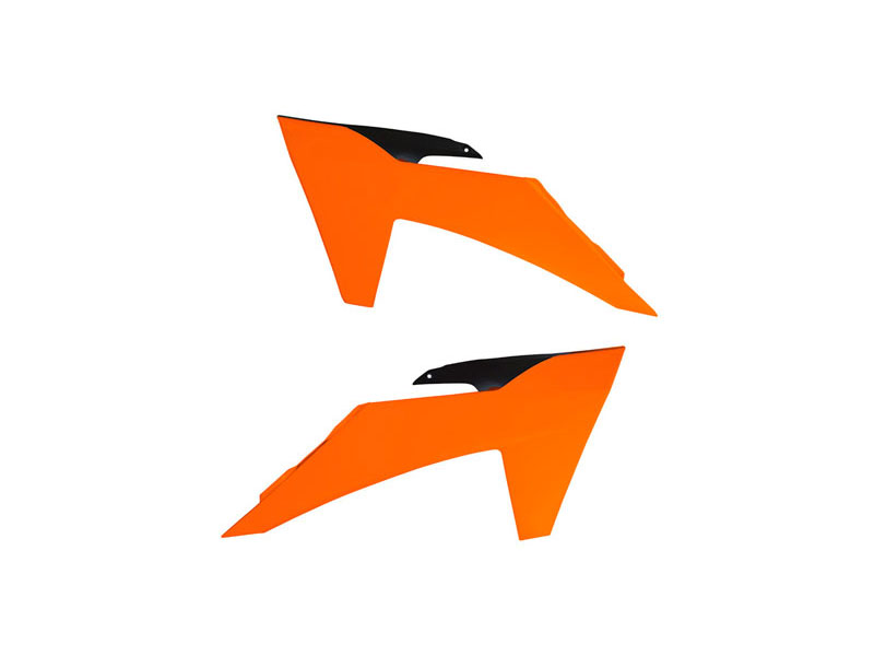 RTech Radiator Scoops for KTM Bikes (2023-2025) - (KTM Orange / Black)