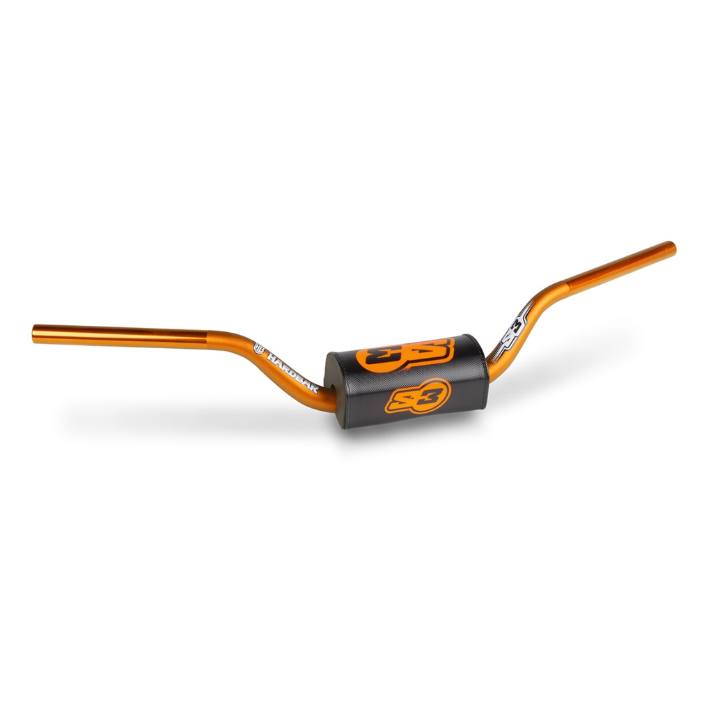 S3 High Enduro 'HARDBAR' Handlebar with Protective Pad - 120mm - (Orange)