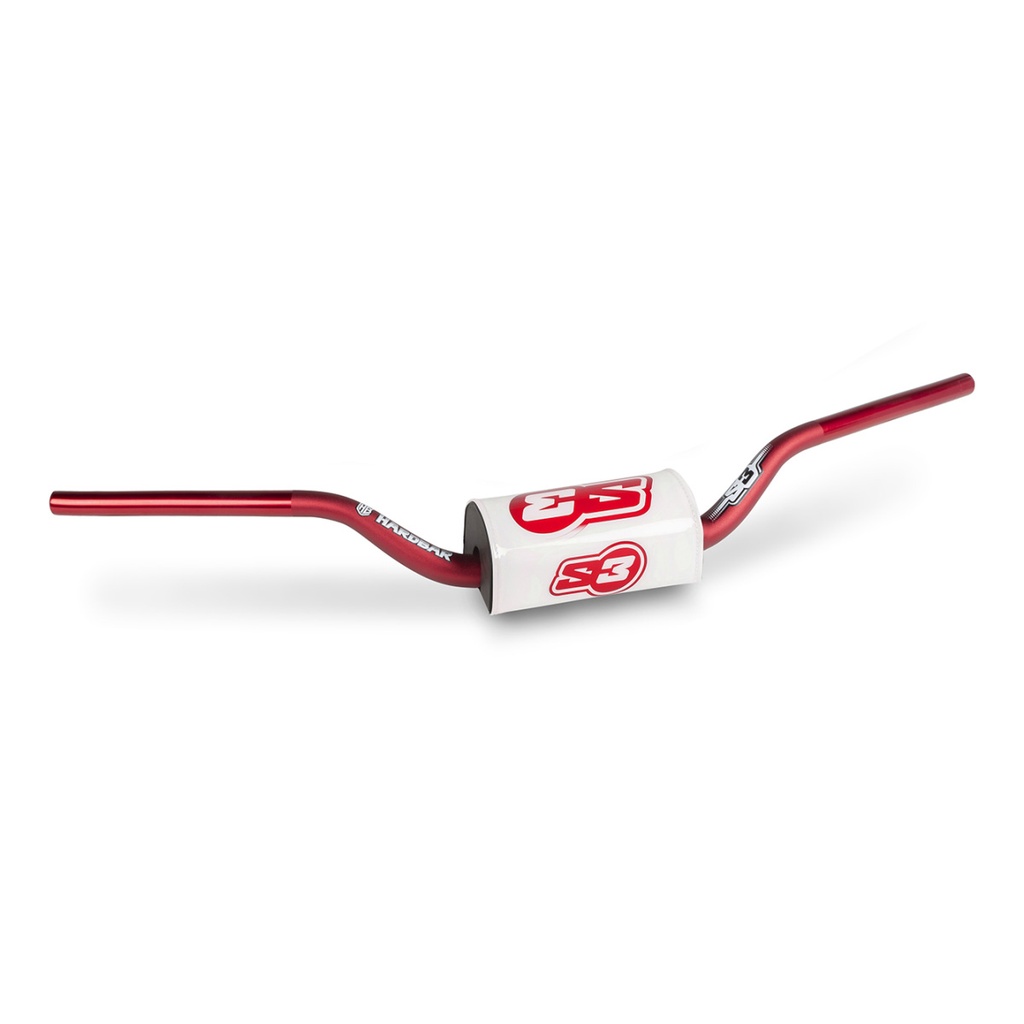 S3 High Enduro 'HARDBAR' Handlebar with Protective Pad - 120mm - (Red)