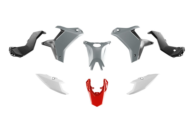 RTech Revolution Plastic Kit for the Yamaha T7 (2025) - 5 PCS - (Light Grey/Black/Red)