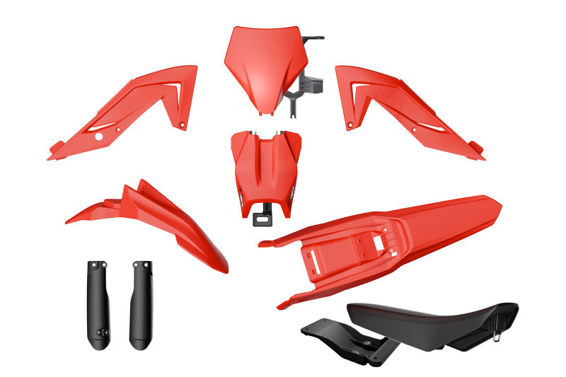 RTech Revolution Plastic Kit for Talaria Sting Bikes (2023-2025) - 7 PCS - (Red/Black)