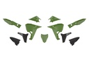 RTech Revolution Plastic Kit for Kove X Pro & Rally 800 Bikes (2024-2025) - 6 PCS - (Green/Black)