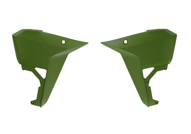 RTech Central Radiator Shrouds for Kove X Pro & Rally 800 Bikes (2024-2025) - (Green) 