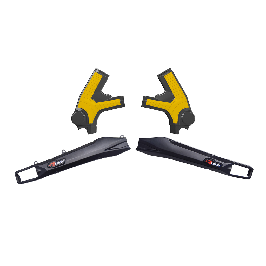 RTech Plastic Frame & Swingarm Protectors Bundle for Sur-Ron Ultra Bee Models (2023 to 2025) - (Black / Yellow)