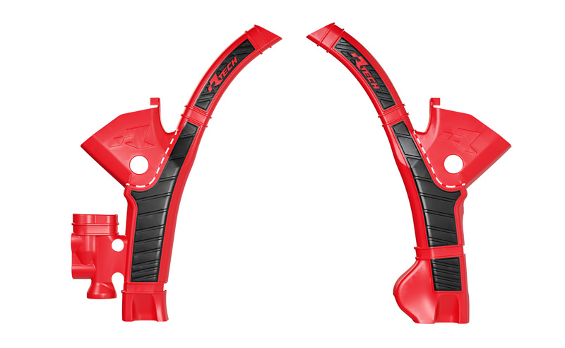 RTech Bi-Material Frame Protectors for Stark Varg SMX1 (2023-2025) - (Red/Black)