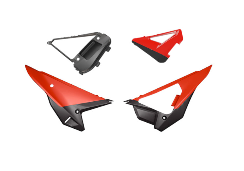 RTech Revolution Side Panel Kit for Honda CRF-R, RWE & RX (2025-2026) - (Red/Black)