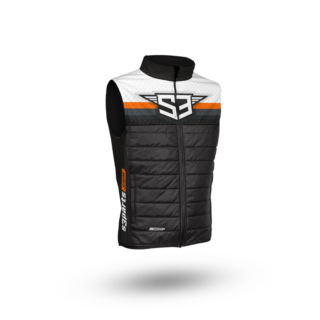 S3 Gilet Lightweight Hybrid Insulated Racing Vest - Large - (Black/Orange)