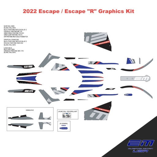 [RL03Q-81201-00-00] EM - Stickers, Complete Kit, ESCAPE/ESCAPE R, 2022