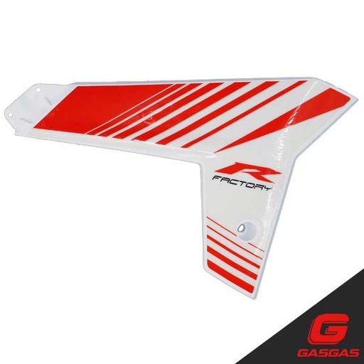 [RIEJU-BE915103013CT] RJ - Cover, Radiator, Lower Right, White w/Decal, GasGas 2013, BE915103013CT (Limited Availability)