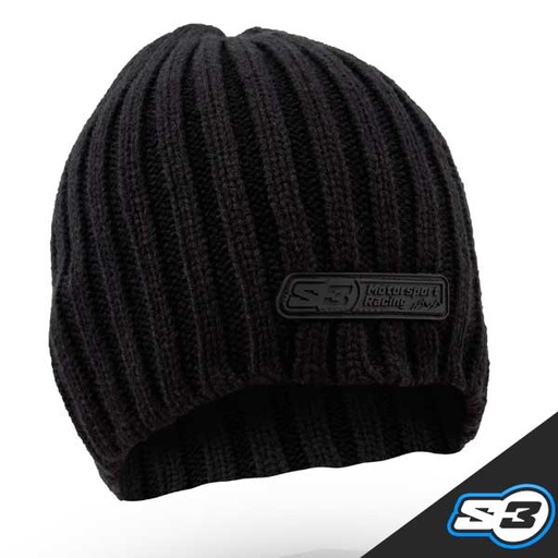 [YA-323-69-B] S3 - Hat, Beanie, Winter Racing, Black