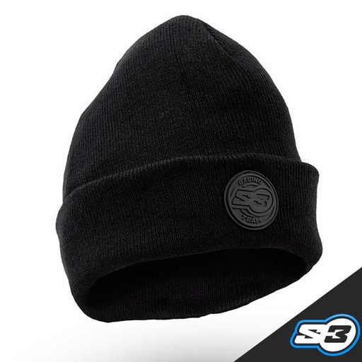 [YA-333.33-B] S3 - Hat, Beanie, Winter Racing, Black, Thin
