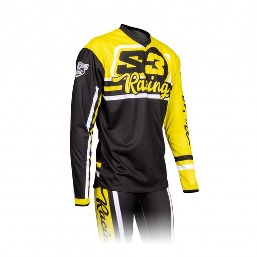 [VI-A1-L] S3 - Jersey, Trials, Vint Pilot, Black/Yellow, LG (Limited Stock)