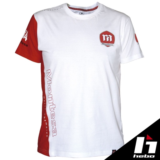 Hebo - T-Shirt, Paddock, Montesa, White/Red, MT2005