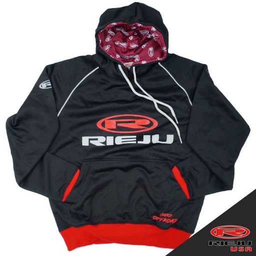 Hoodie, Hard Offroad, RIEJU, Black/Red (Limited Availability)