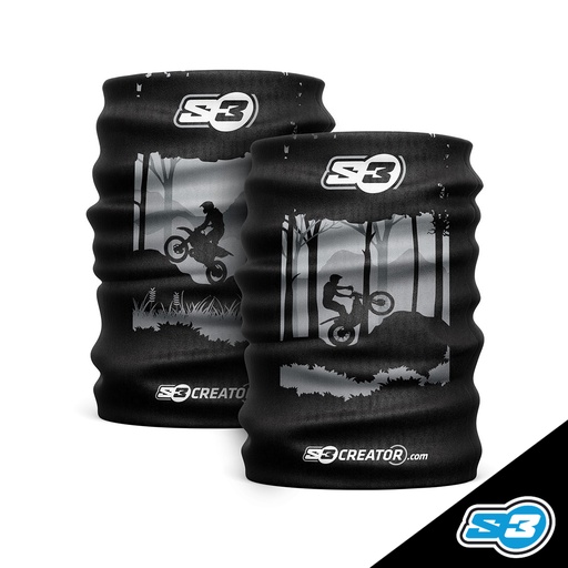 [Z-162-B] S3 - Gaiter/Mask, Bike Graphics, Black, Z-162-B