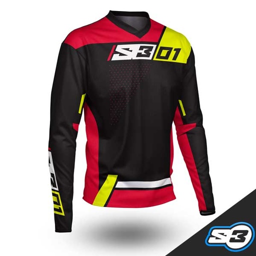 S3 - Jersey, Collection 01, Kids, Black/Red, 01-RY1