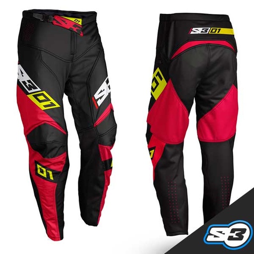 S3 - Pants, Collection 01, Enduro, Black/Red, J-01-RY