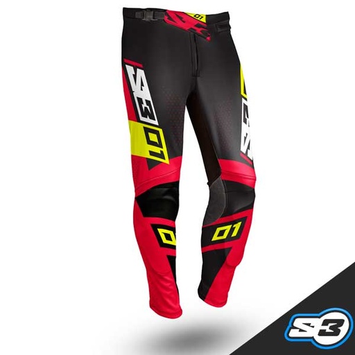 S3 - Pants, Collection 01, Trials, Kids, Black/Red, 01-RY2-K