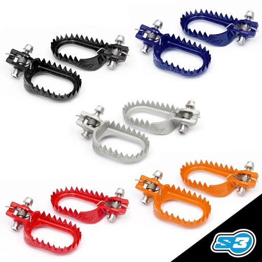 S3 Hardened Steel Punk Footpegs for Compatible KTM, Husqvarna & GasGas Models (2017-2023) 